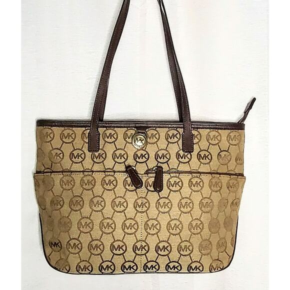 MICHAEL KORS - Kempton Signature Pocket Tote, Mocha 38F5GKPT2Q - Picture 1 of 12